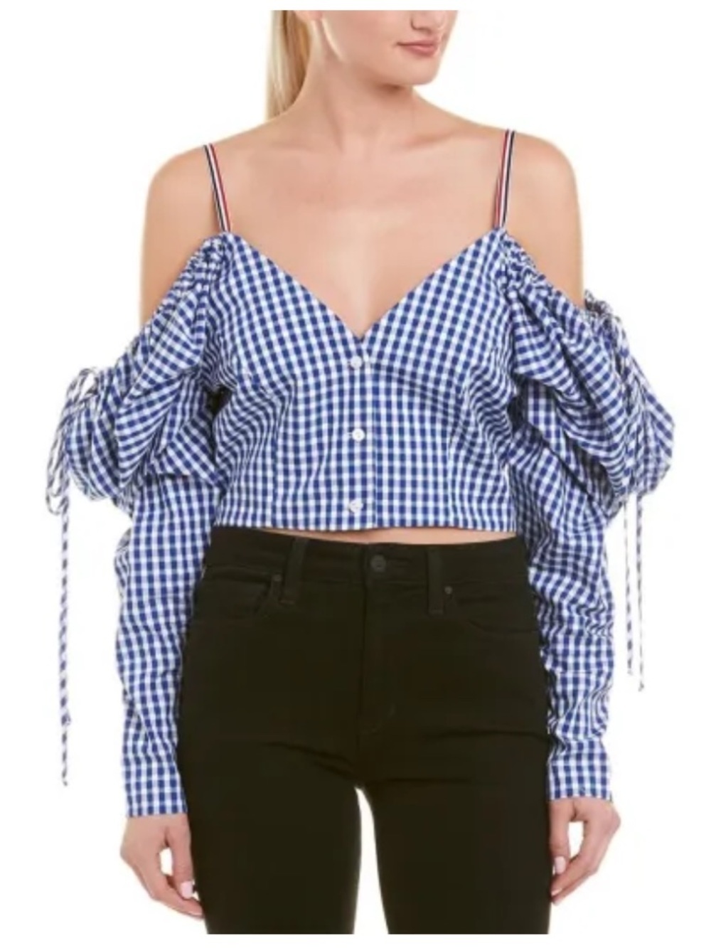 Petersyn NEW Blue Gingham Crop Top